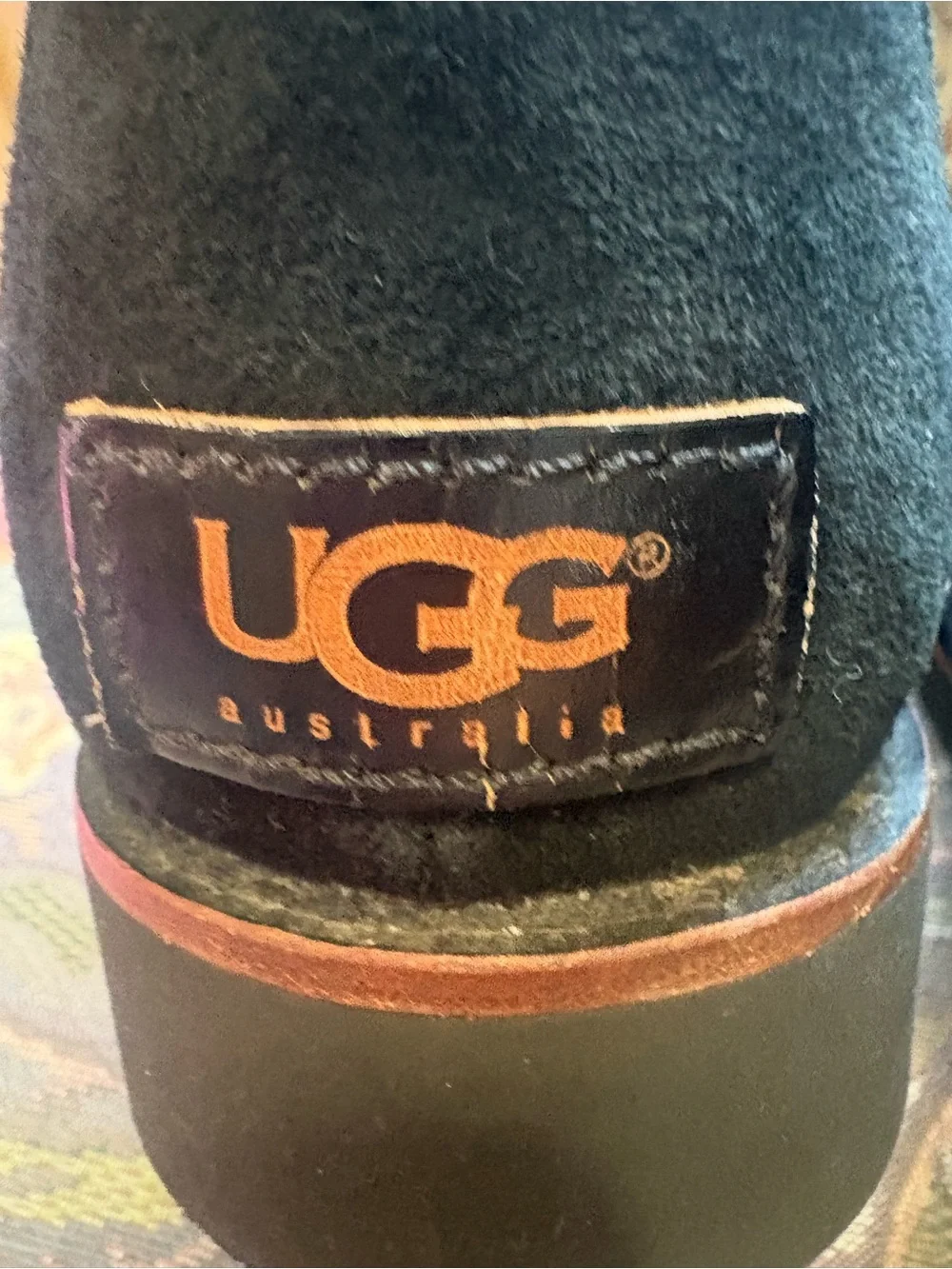 UGG Black Suede Shearling-Lined Women's Slippers